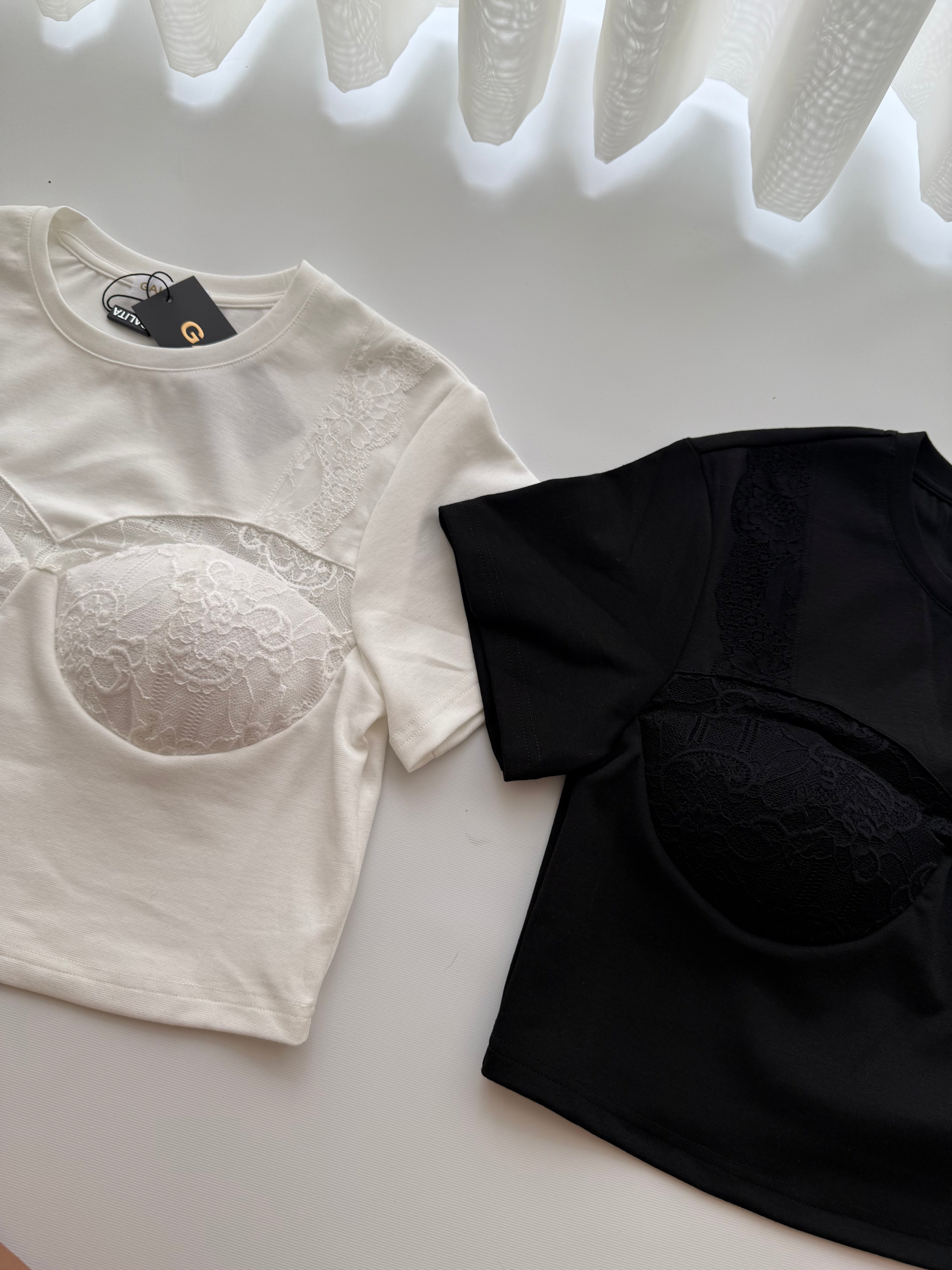 CAMISA GAL ENCAJE NEGRA