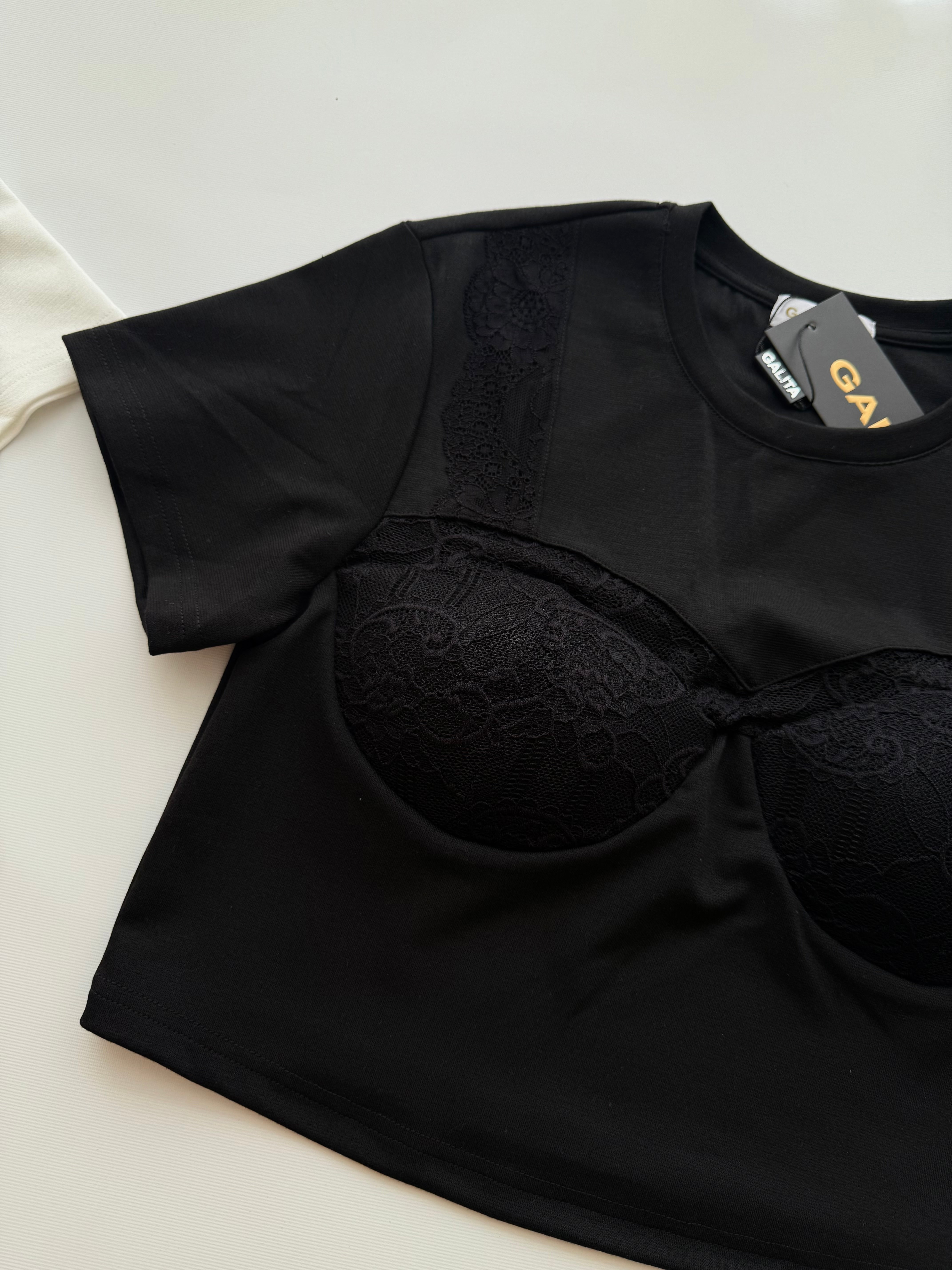 CAMISA GAL ENCAJE NEGRA