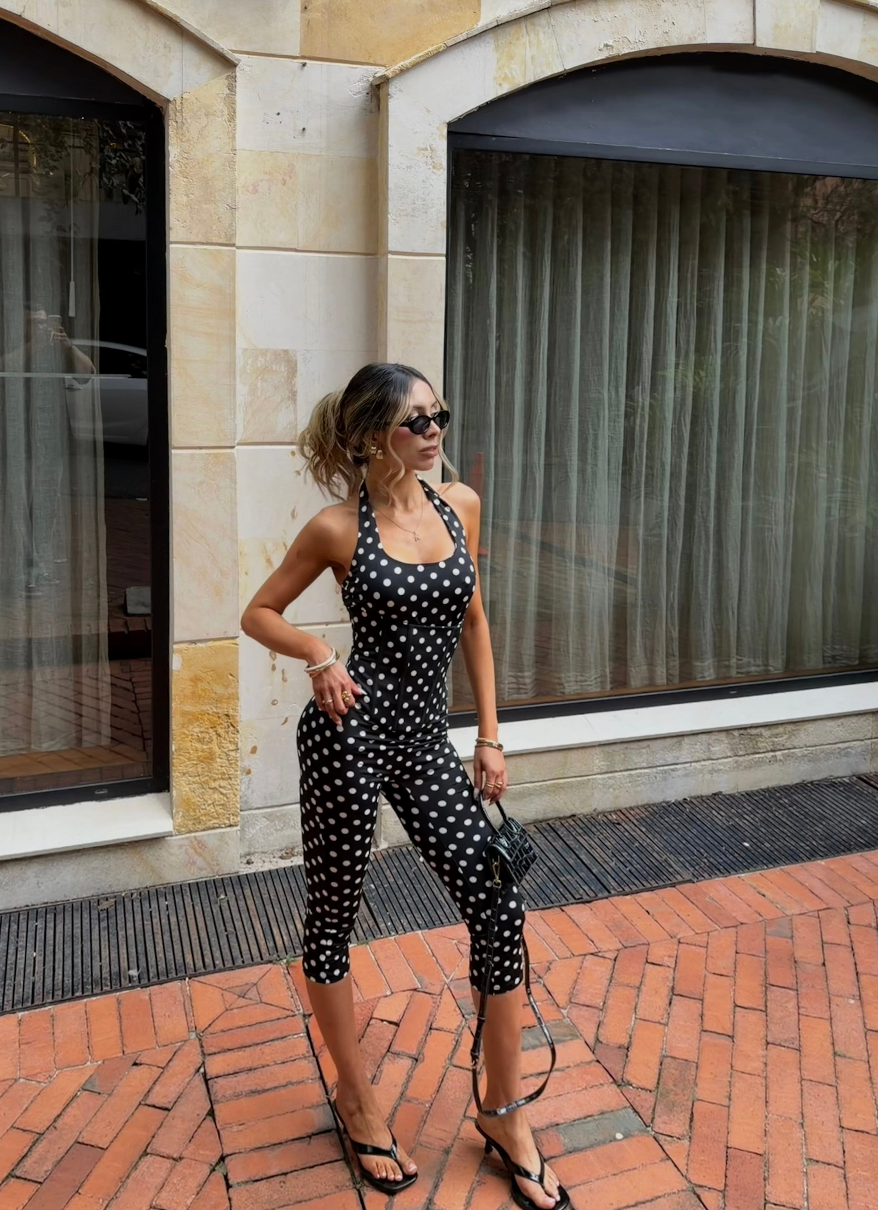 SET BIKER POLKA DOTS NEGRO GIO 26357