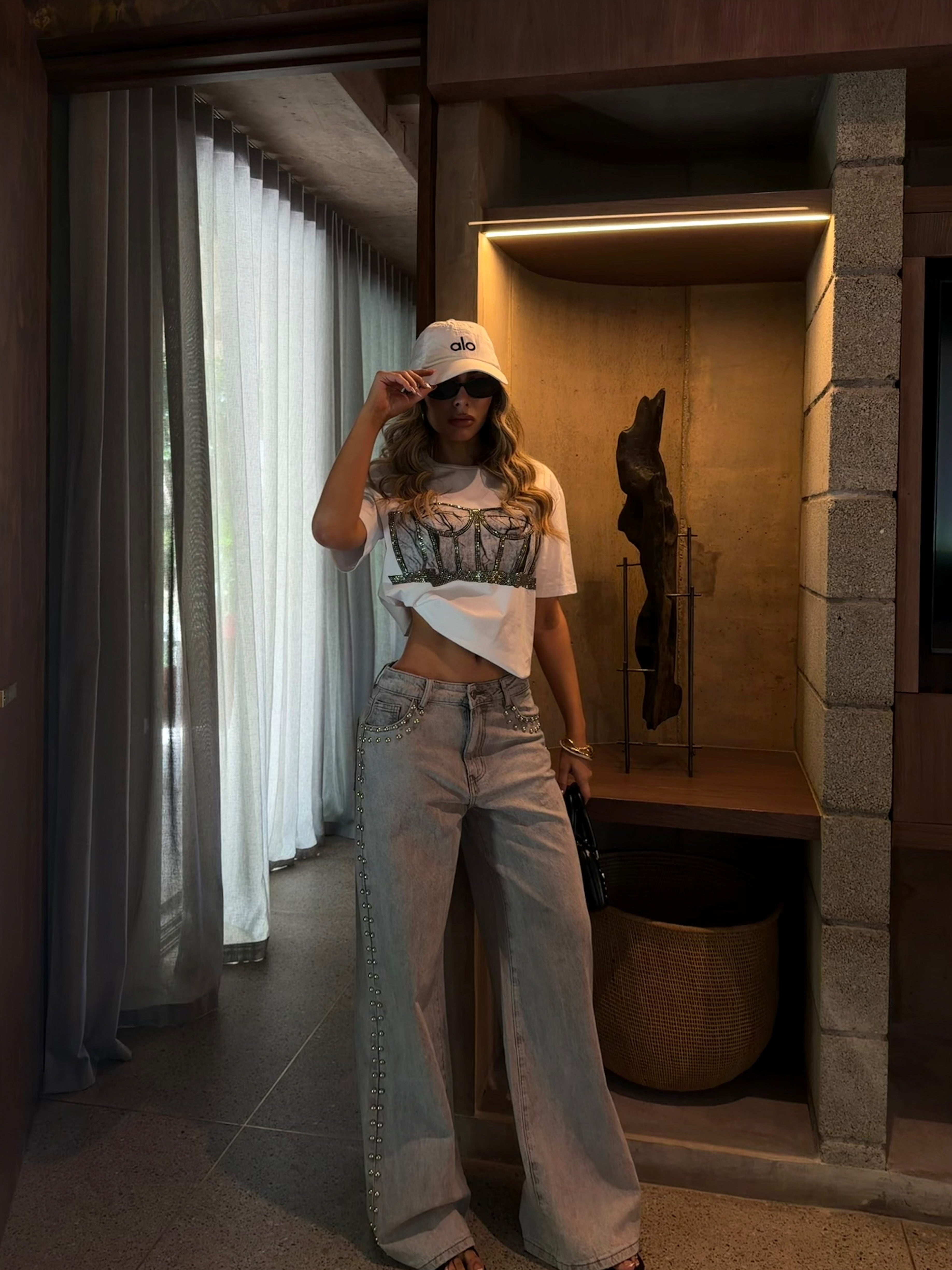 PANTALON WIDE LEG GRIS 9173