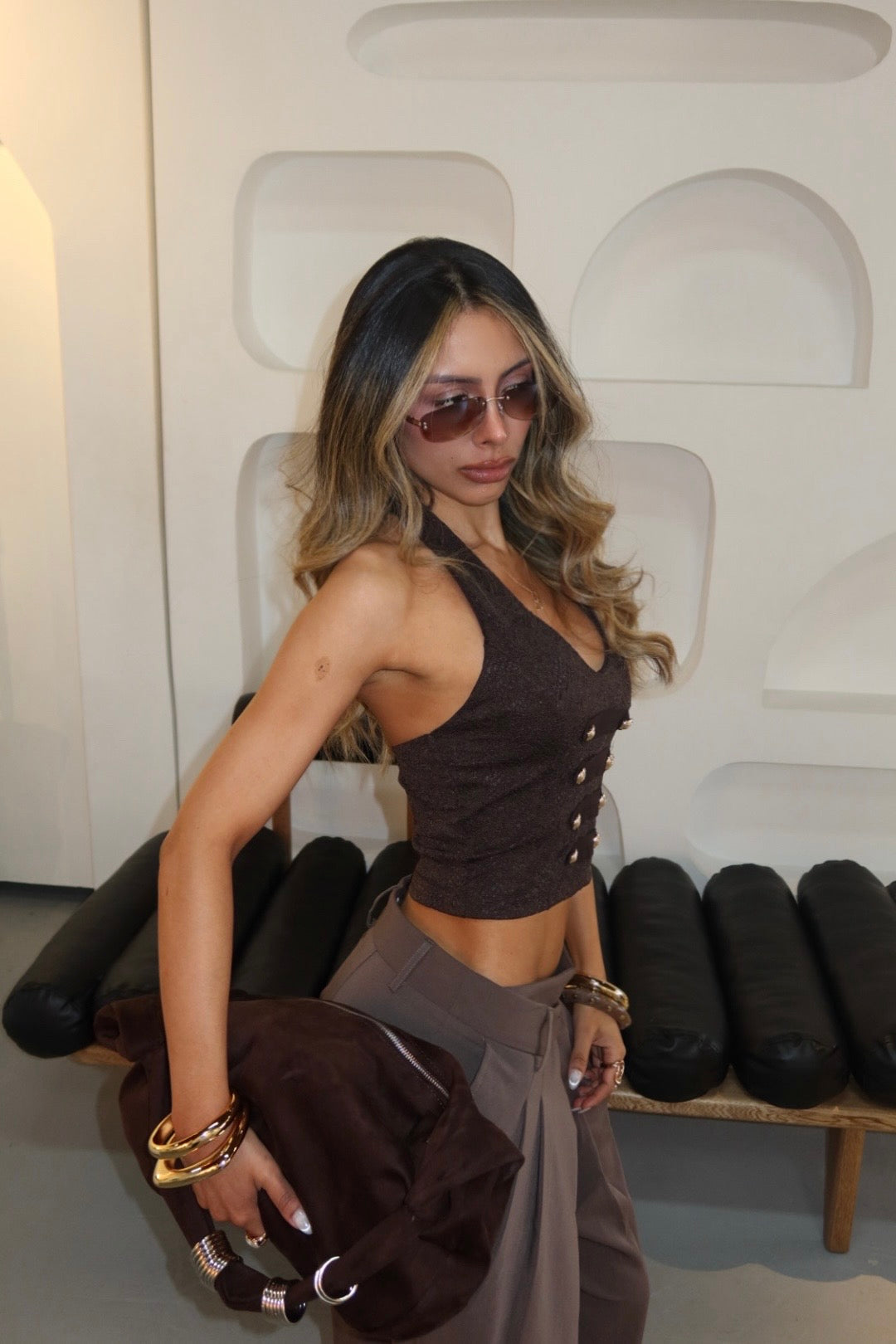BLUSA CORSET NAPOLEON CAFE 26510
