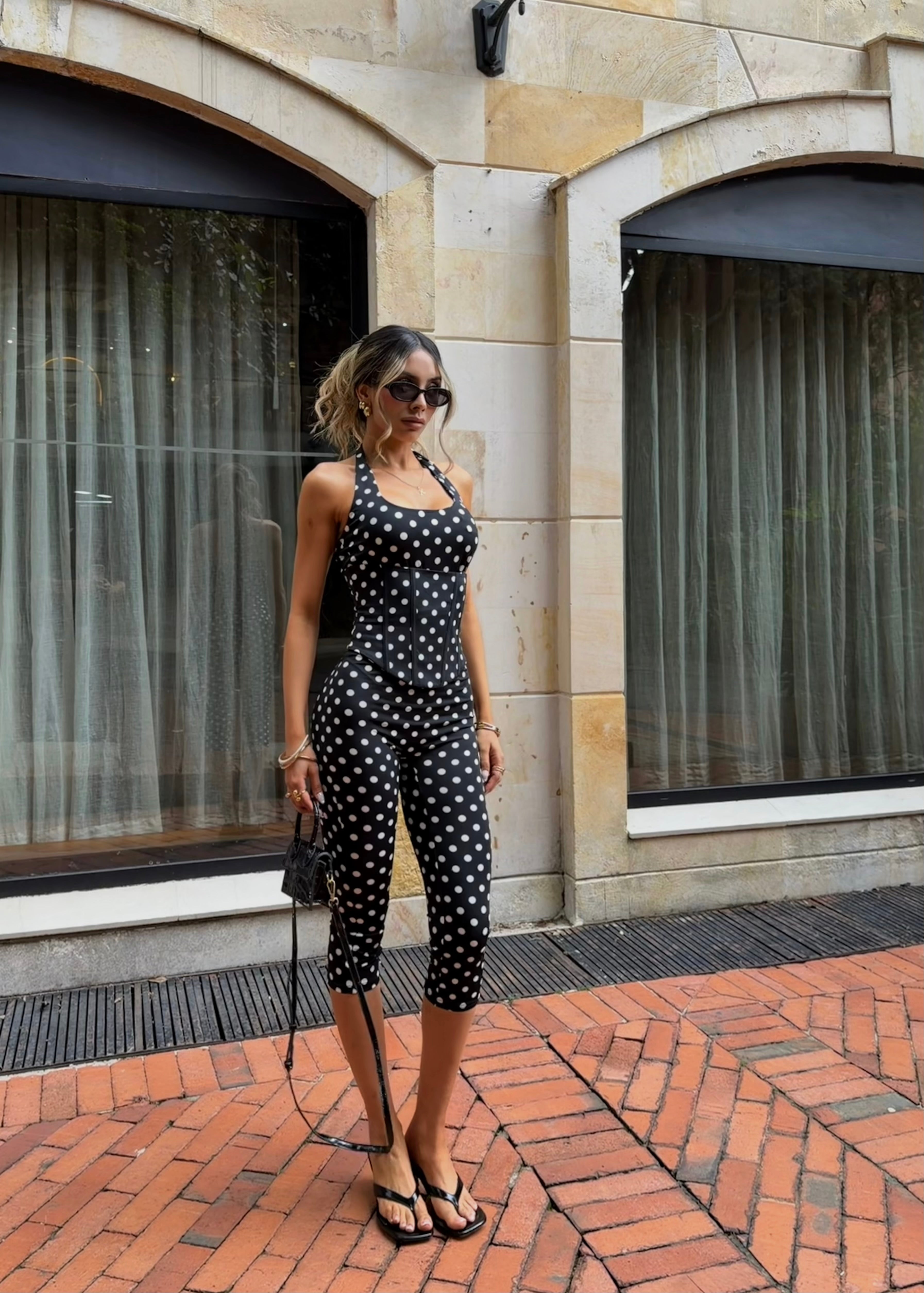 SET BIKER POLKA DOTS NEGRO GIO 26357