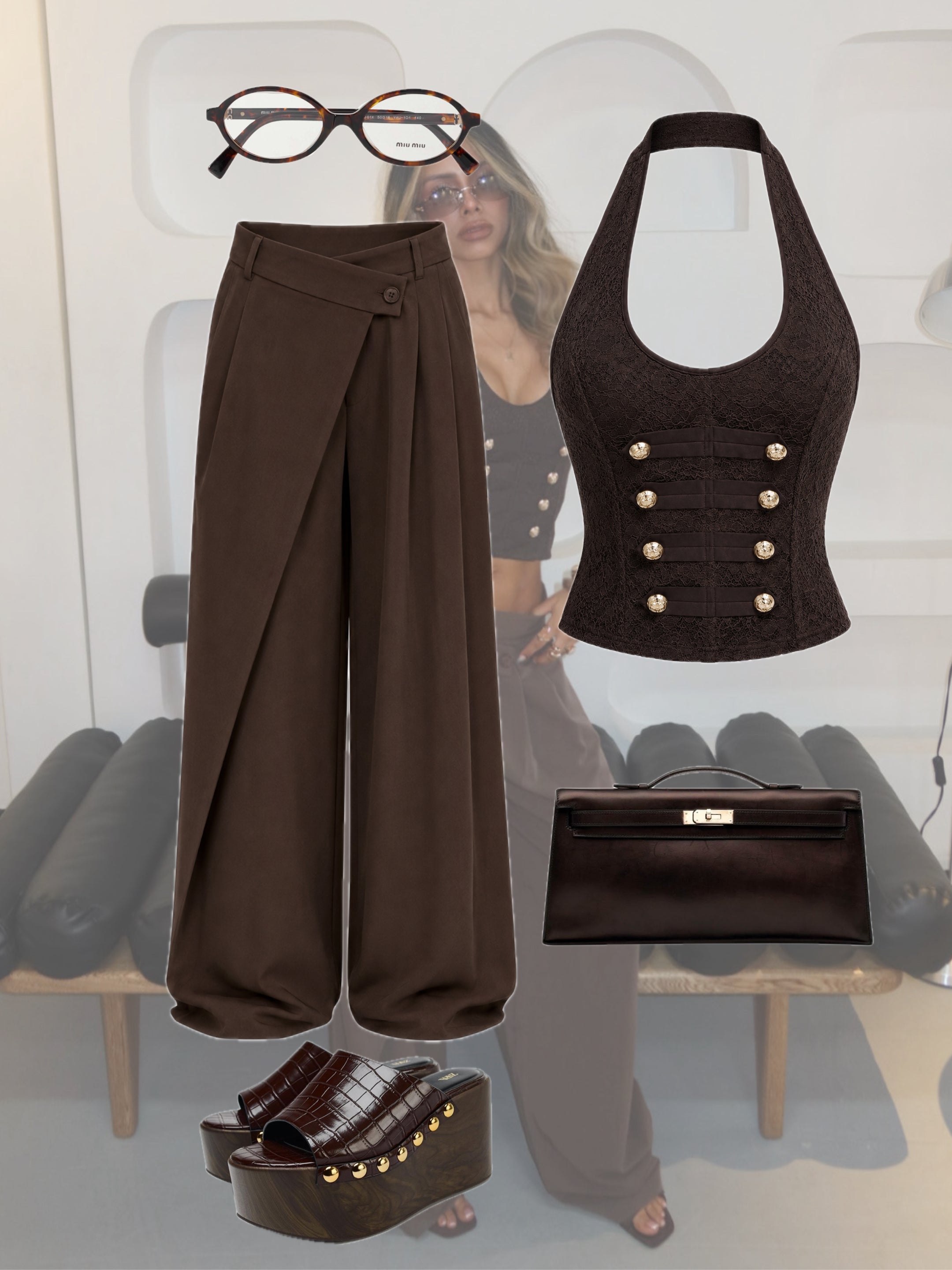 BLUSA CORSET NAPOLEON CAFE 26510
