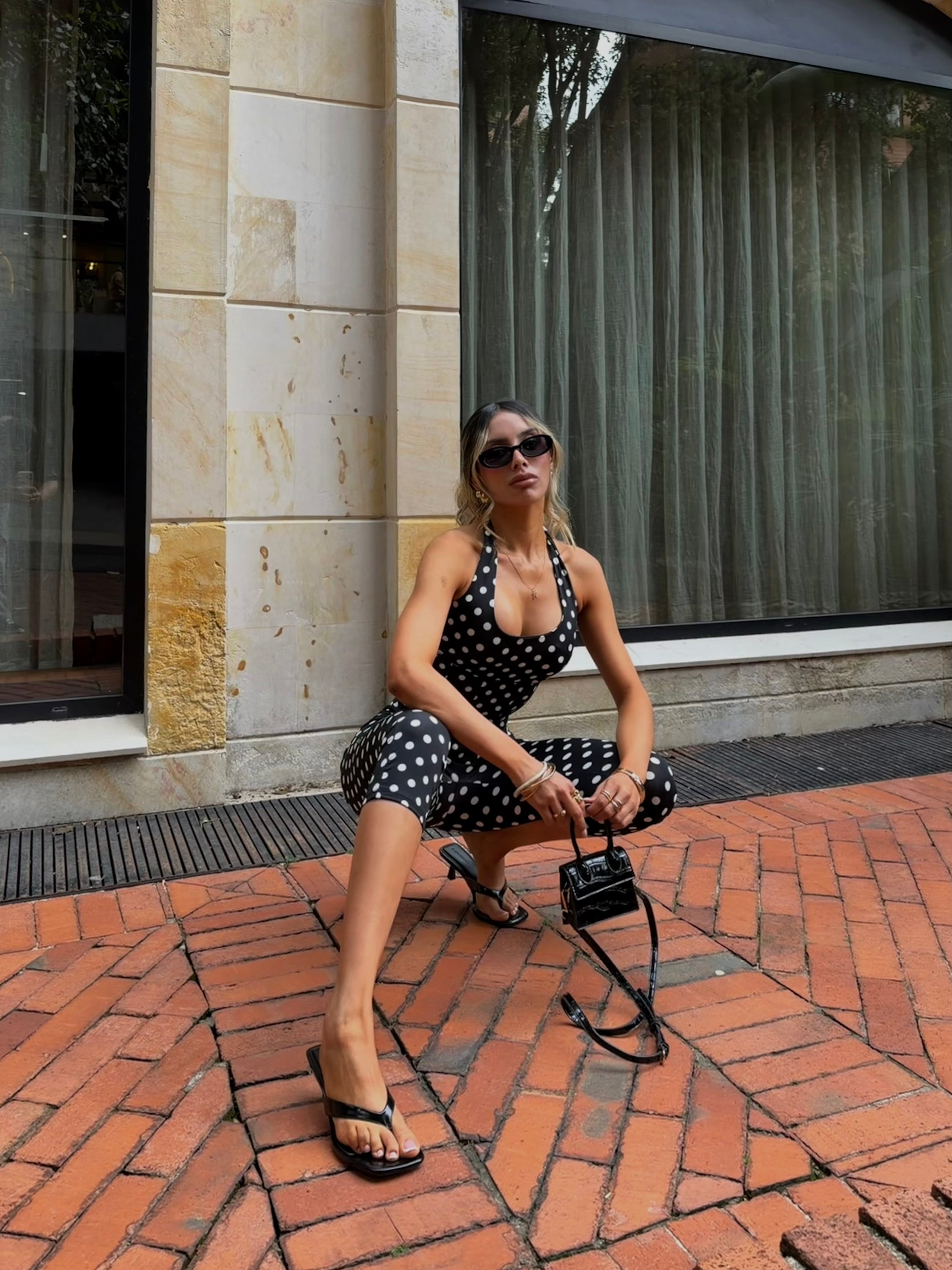 SET BIKER POLKA DOTS NEGRO GIO 26357