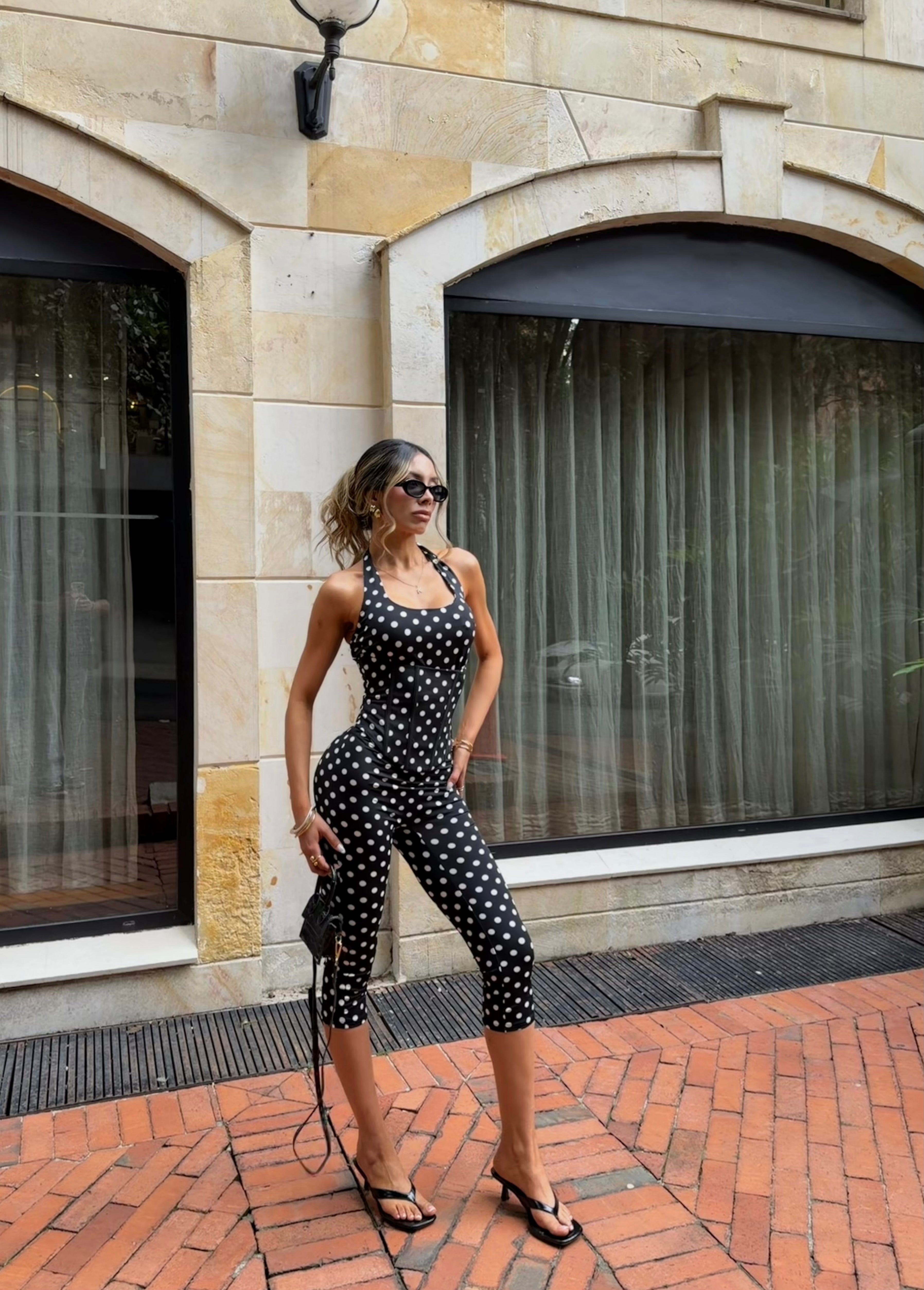 SET BIKER POLKA DOTS NEGRO GIO 26357