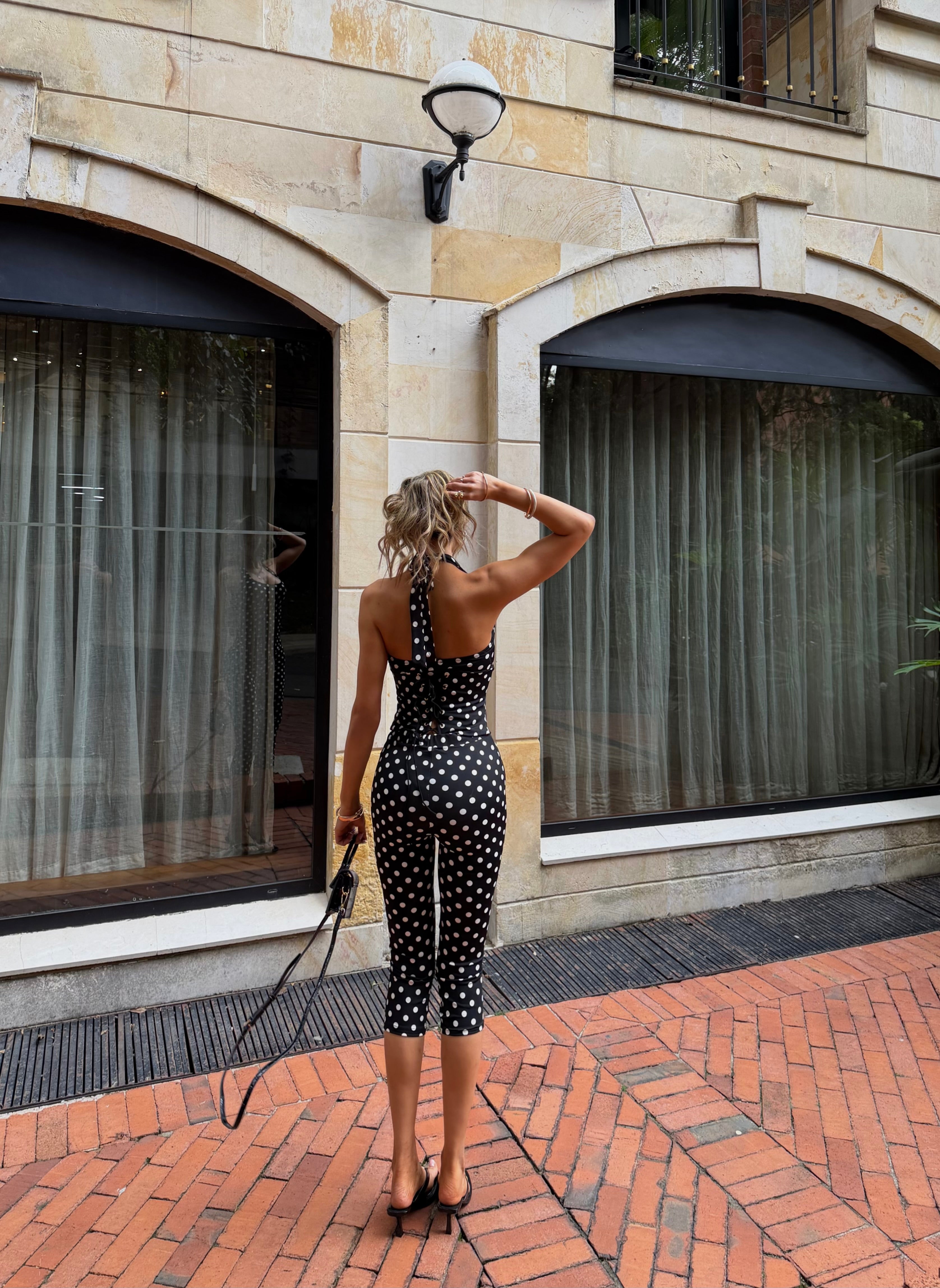 SET BIKER POLKA DOTS NEGRO GIO 26357