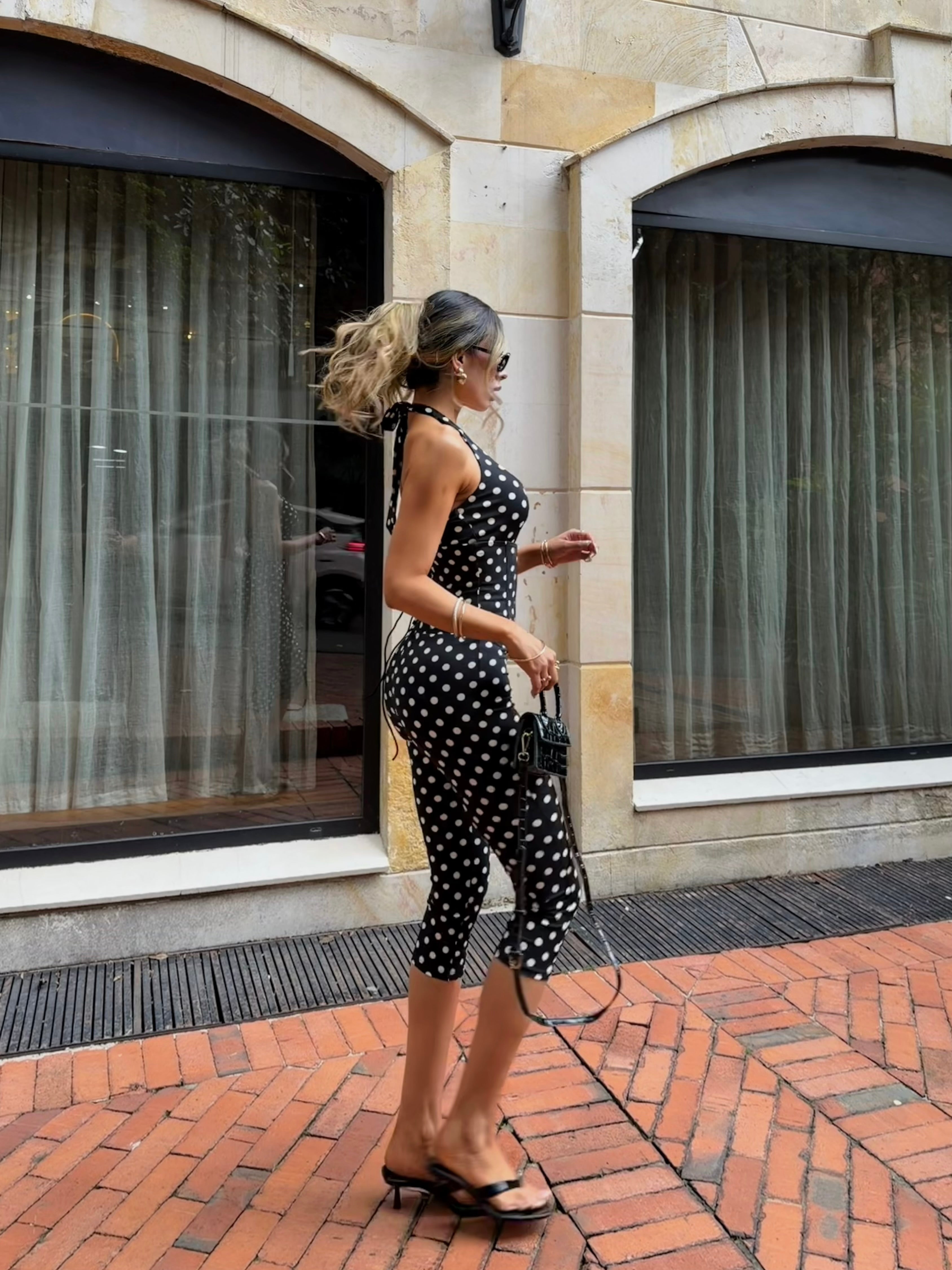 SET BIKER POLKA DOTS NEGRO GIO 26357
