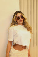 FALDA ROSAS BEIGE 4077