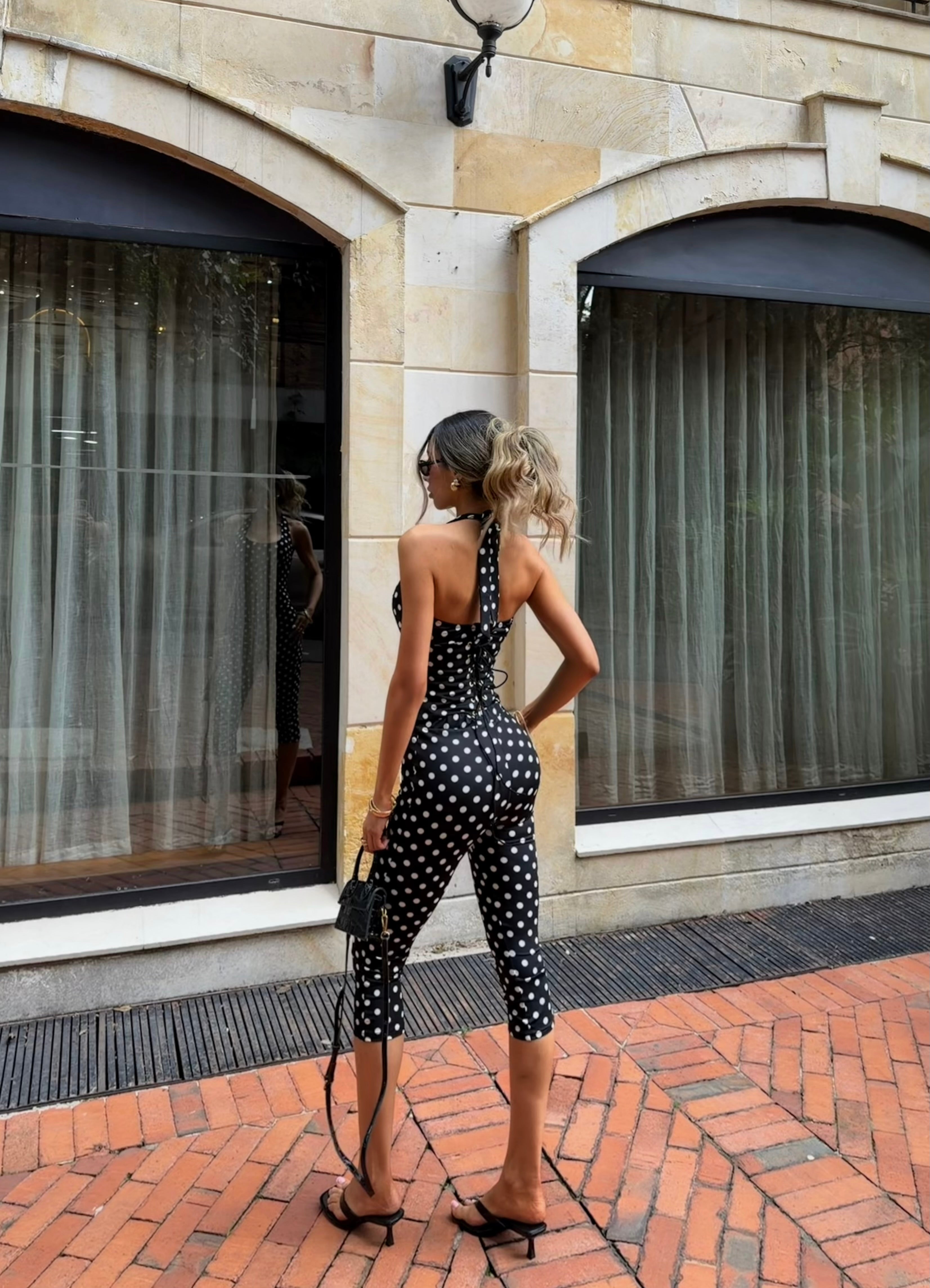 SET BIKER POLKA DOTS NEGRO GIO 26357