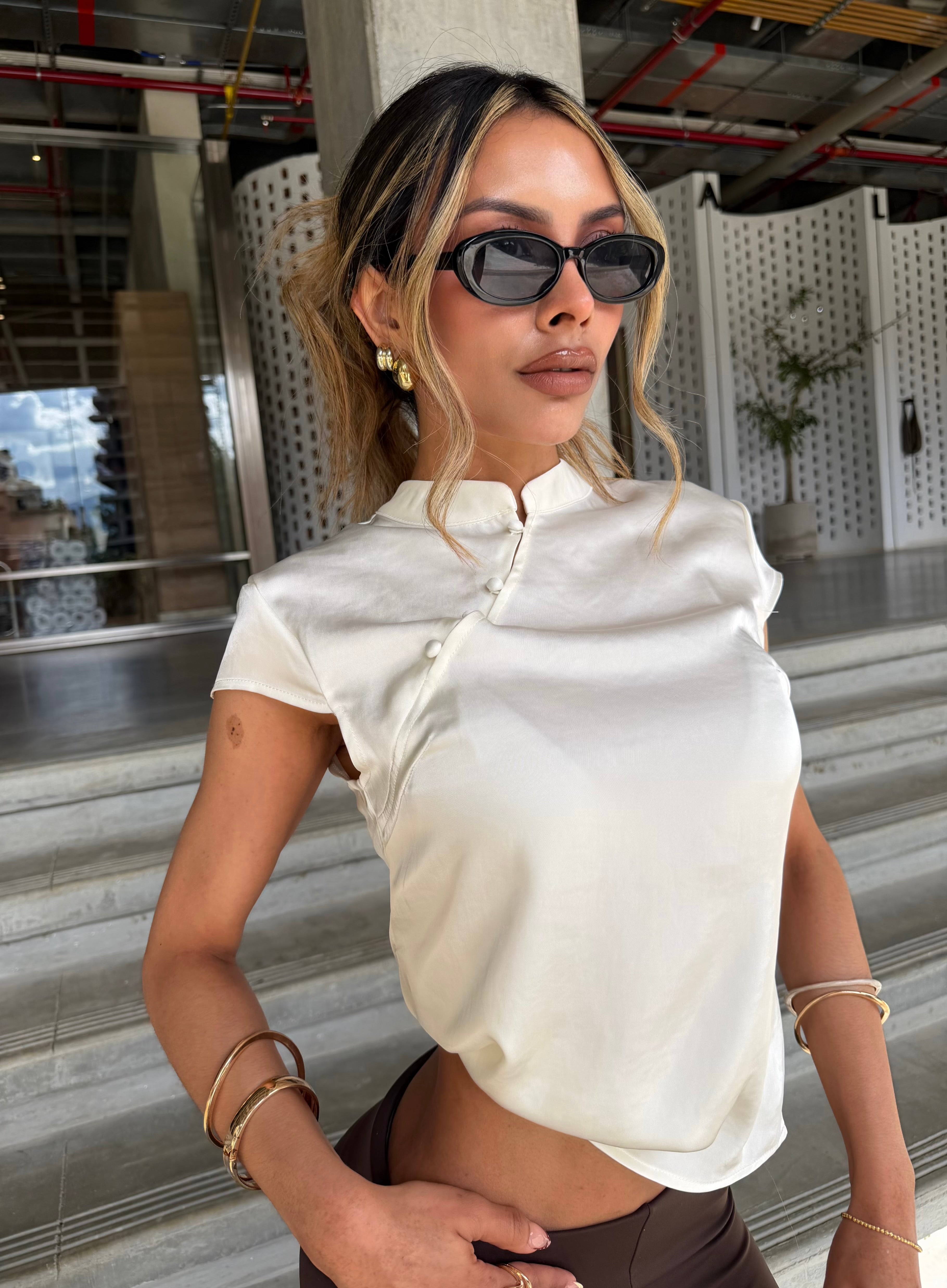 BLUSA ASIATICA BLANCA 16063