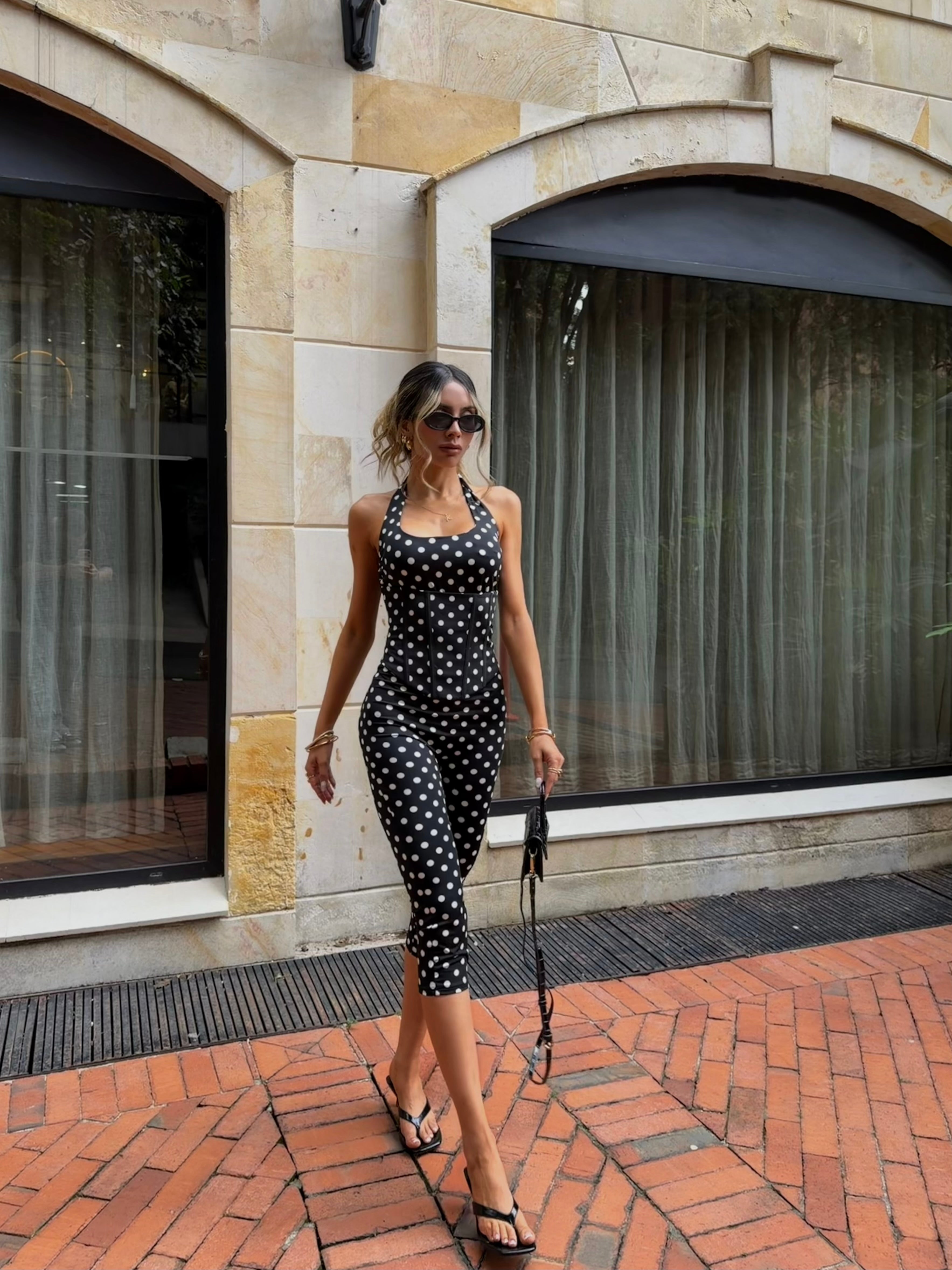 SET BIKER POLKA DOTS NEGRO GIO 26357
