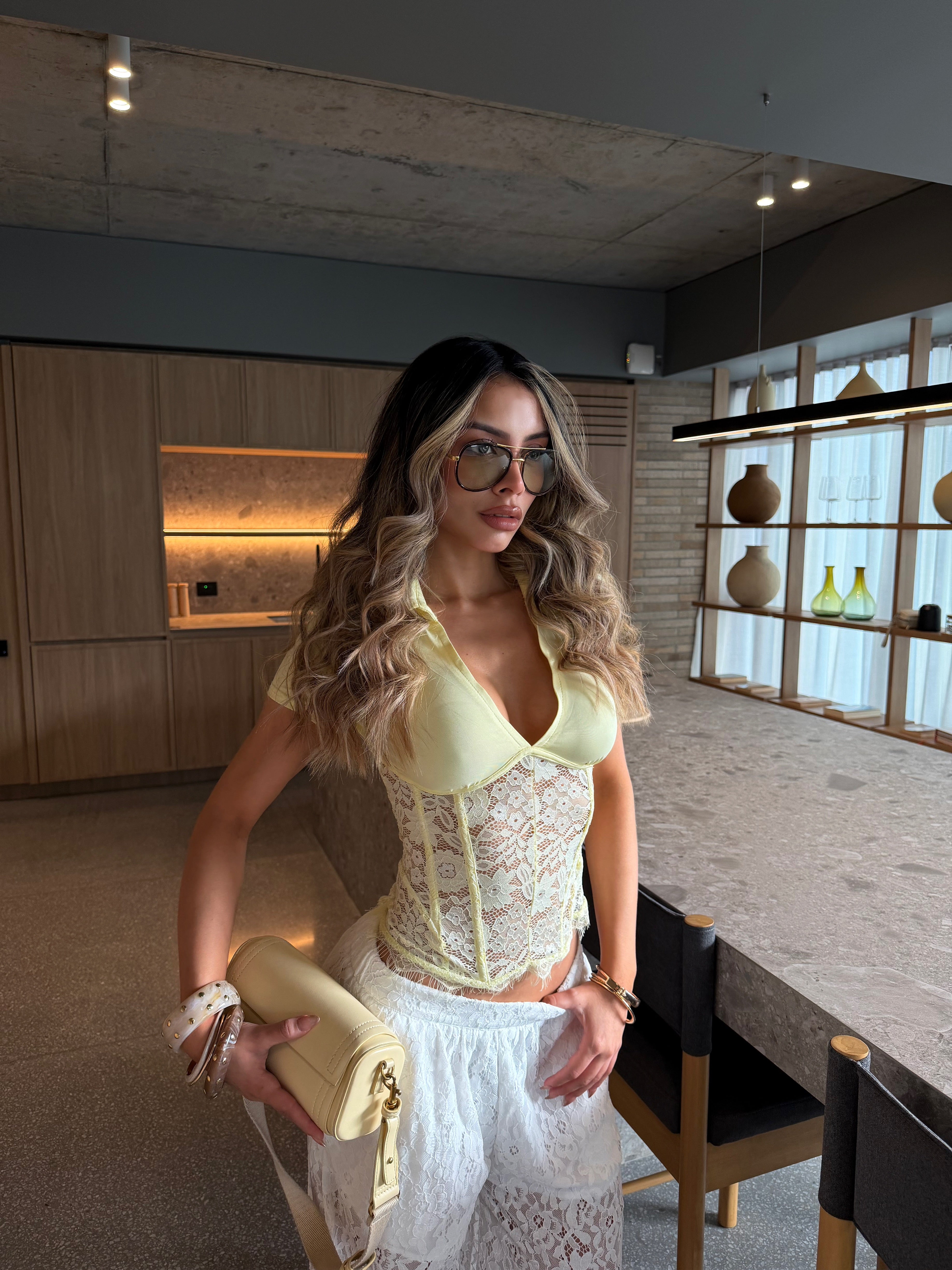 BLUSA CORPIÑO 26315 AMARILLA
