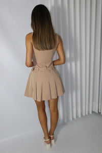 VESTIDO PLISADO NUDE 4696