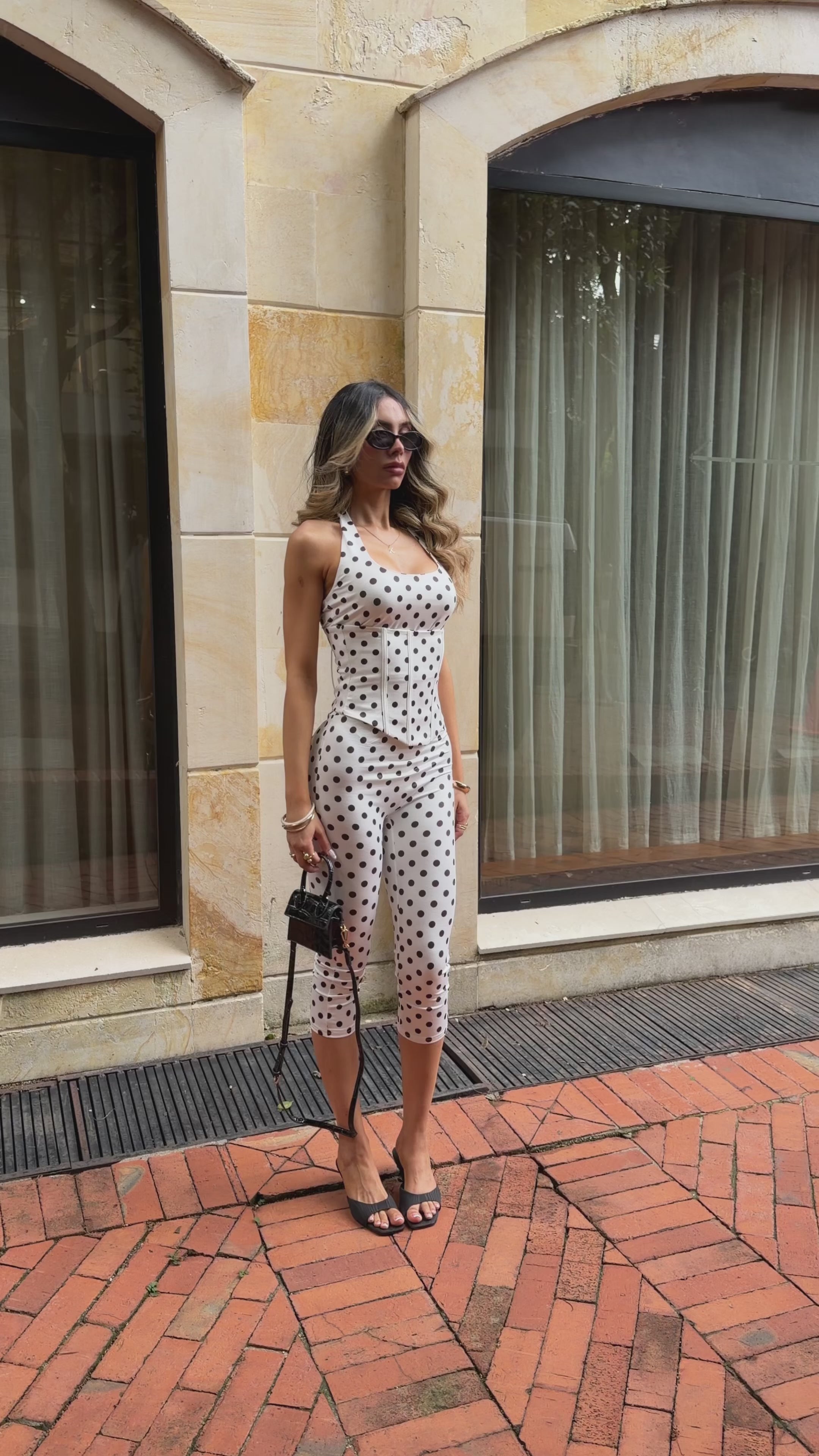 SET BIKER POLKA DOTS BLANCO GIO 26357
