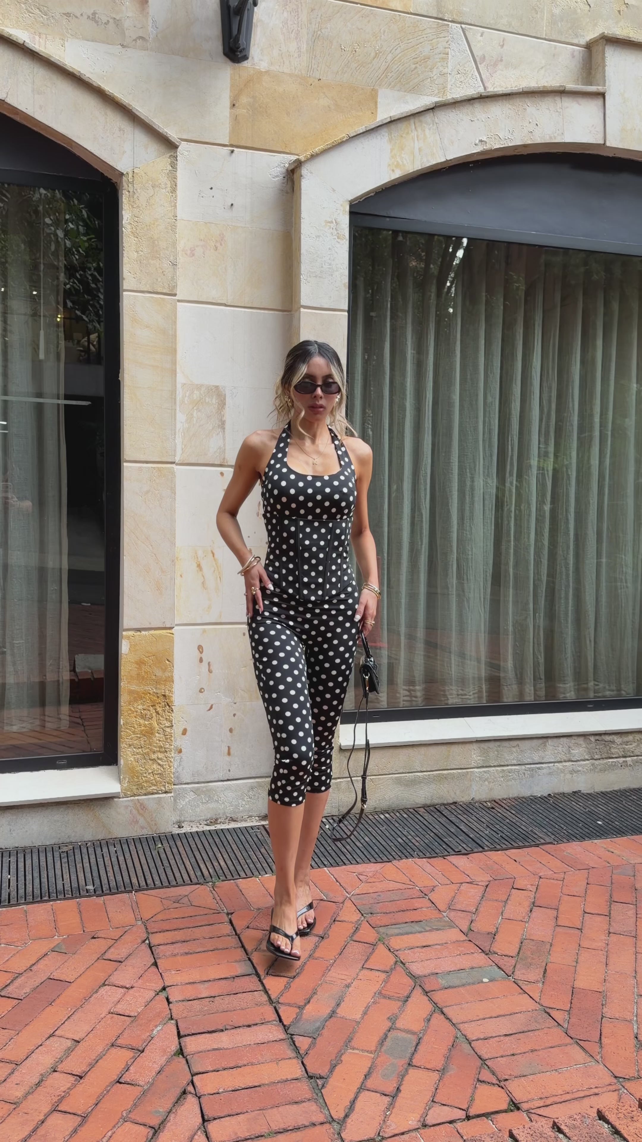 SET BIKER POLKA DOTS NEGRO GIO 26357